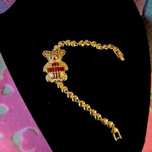 Pulsera 18 k gold plated de oso